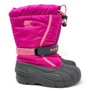 Sorel Fleece Lined Snow Boots Magenta Youth 2